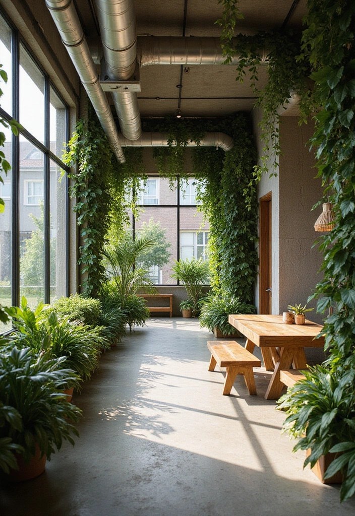 9 Creative Ways to Turn Exposed Ducts into Chic Home Decor Features - 5. Hang Plants for a Lush Touch