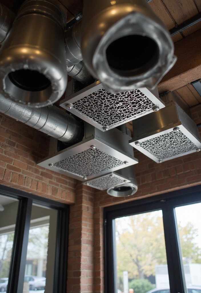 9 Creative Ways to Turn Exposed Ducts into Chic Home Decor Features - 7. Use Decorative Grills