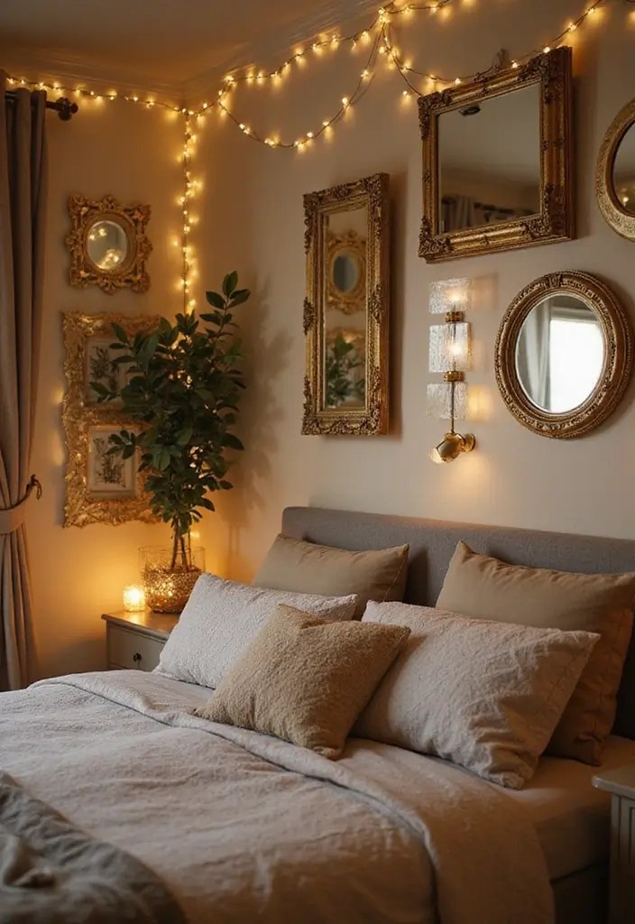Castlecore Fantasy Bedrooms That Wow: Royal Magic Meets Modern Play - 1. Gilded Mirrors and Glamorous Reflections