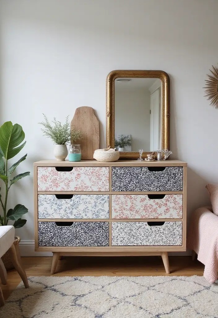 Cheat Your Way to Luxe Walls: 12 Wallpaper Hacks That Look High-End on a Shoestring Budget - 10. Add Wallpaper to Furniture