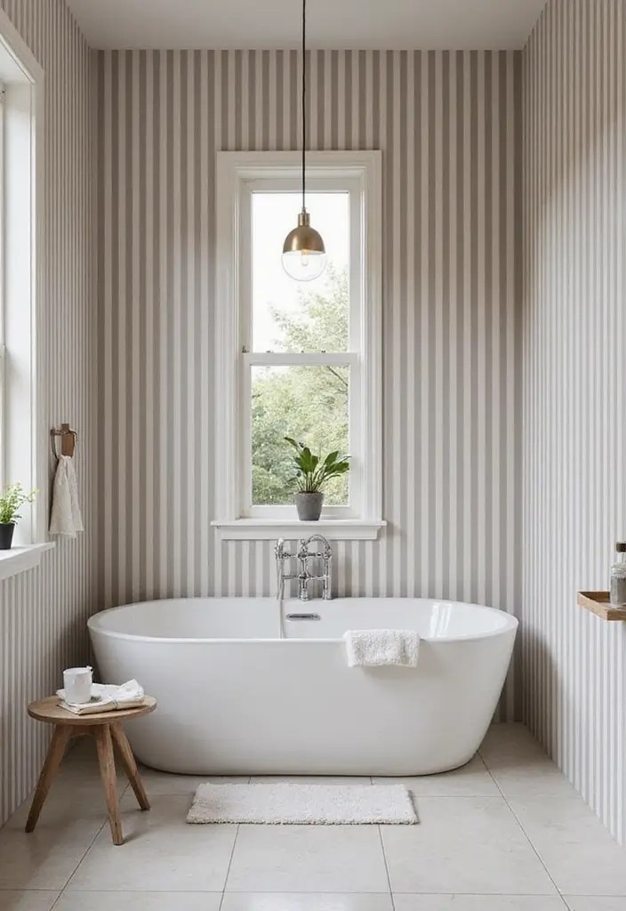 Cheat Your Way to Luxe Walls: 12 Wallpaper Hacks That Look High-End on a Shoestring Budget - 9. Maximize Small Spaces with Vertical Stripes