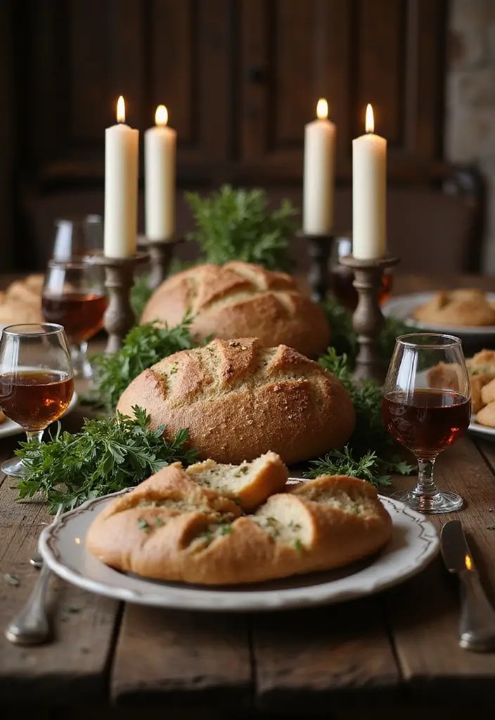 Medieval Royal Feast Bread Styled with Historical Props: A Culinary Journey Through Time! - 10. Themed Dinner Setup: Creating the Perfect Atmosphere