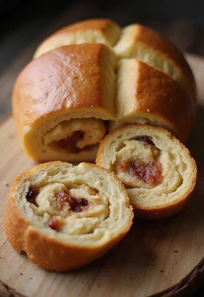 Medieval Royal Feast Bread Styled with Historical Props: A Culinary Journey Through Time! - 7. Stuffed Bread: A Medieval Surprise