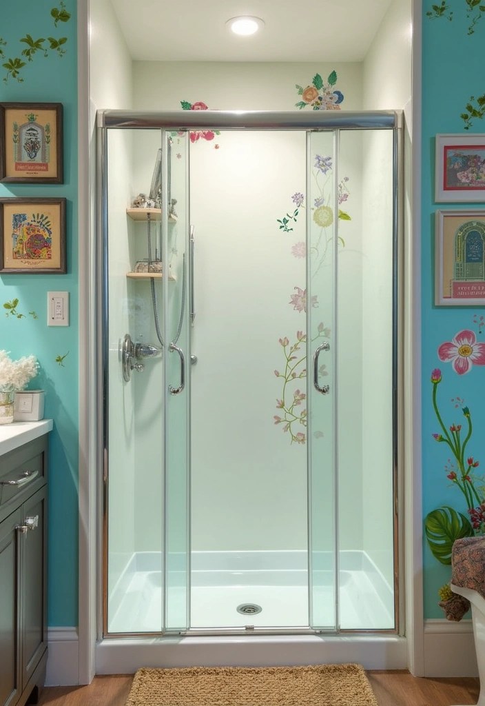Shower Corner Glow-Up: 9 Stunning Ideas to Turn Empty Corners into Spa-Worthy Spaces - 5. Artistic Accents: Unique Artwork