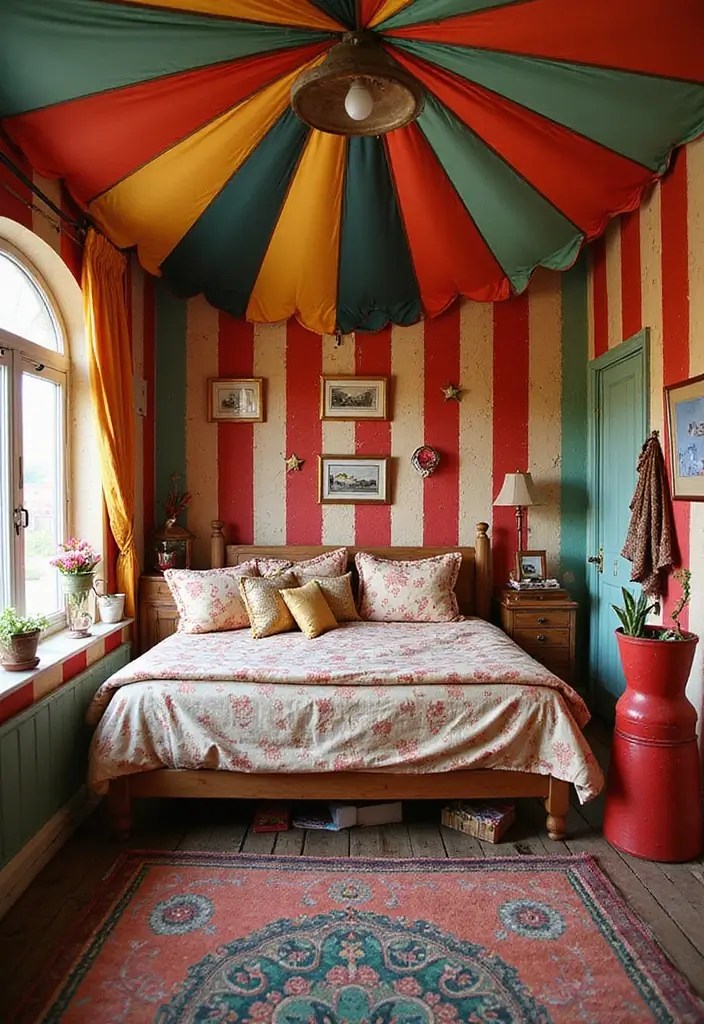 Step Into a Dream: 15 Fantasy Bedrooms That Feel Like Magic - 11. Vintage Circus