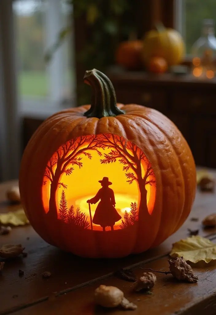 10 Jack-o-Lantern Spectacles Ideas That Will Make Your Halloween Unforgettable! - 5. The Nature Scene