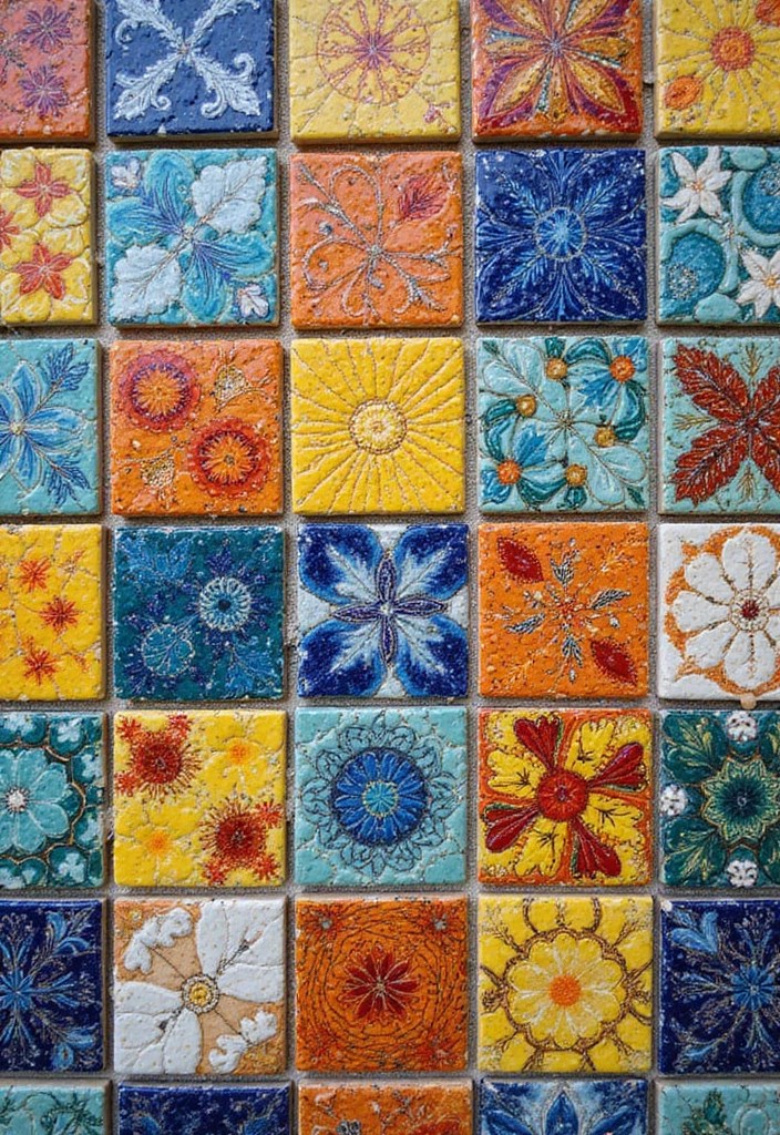 12 Stunning Flooring Ideas: From Epoxy Metallic to Cozy Hardwood Designs - 3. Colorful Ceramic Tiles