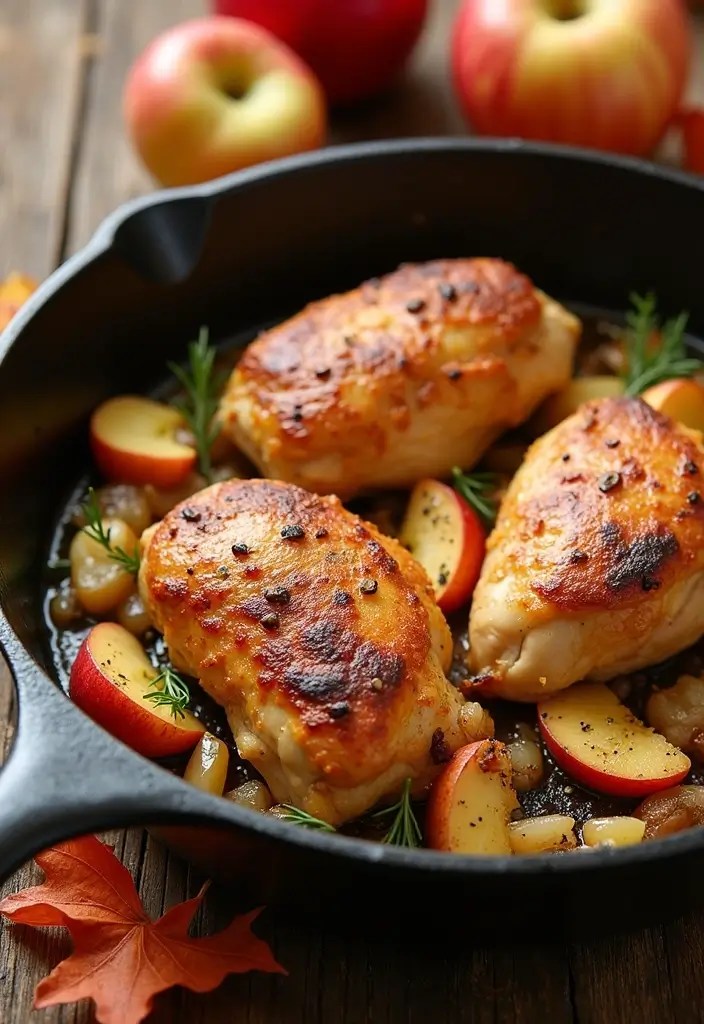 15 Cozy One-Pot Fall Dinners Busy Moms Swear By (You Won't Believe #8!) - 6. Apple Chicken Skillet