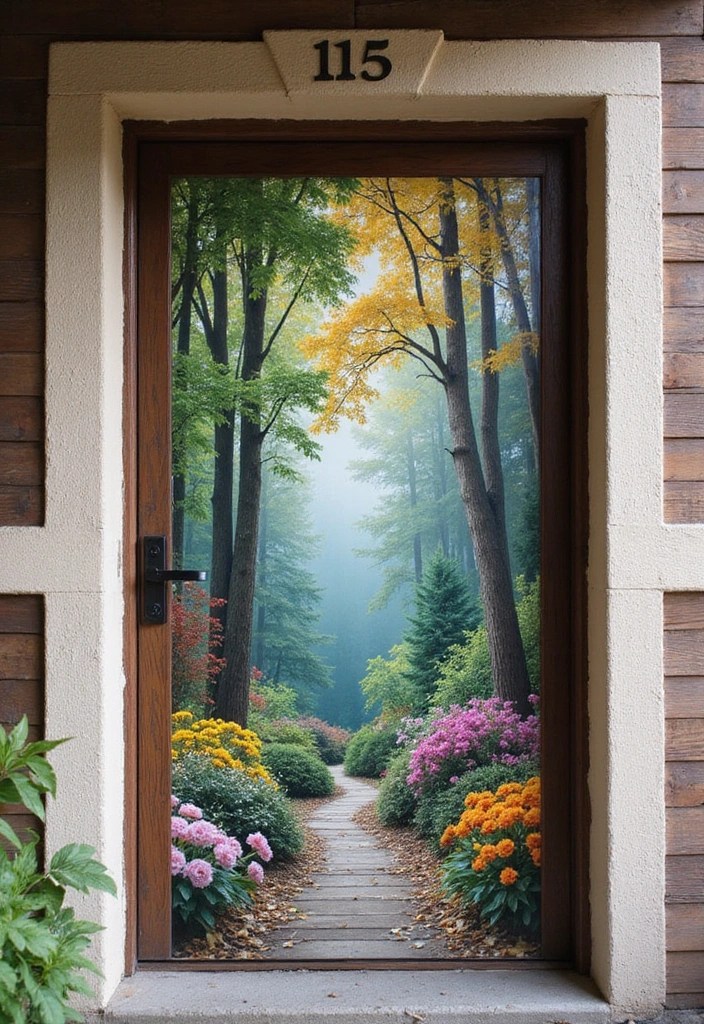 15 Unique Door Murals That Will Make Your Home Stand Out in Style! - 1. Nature’s Embrace