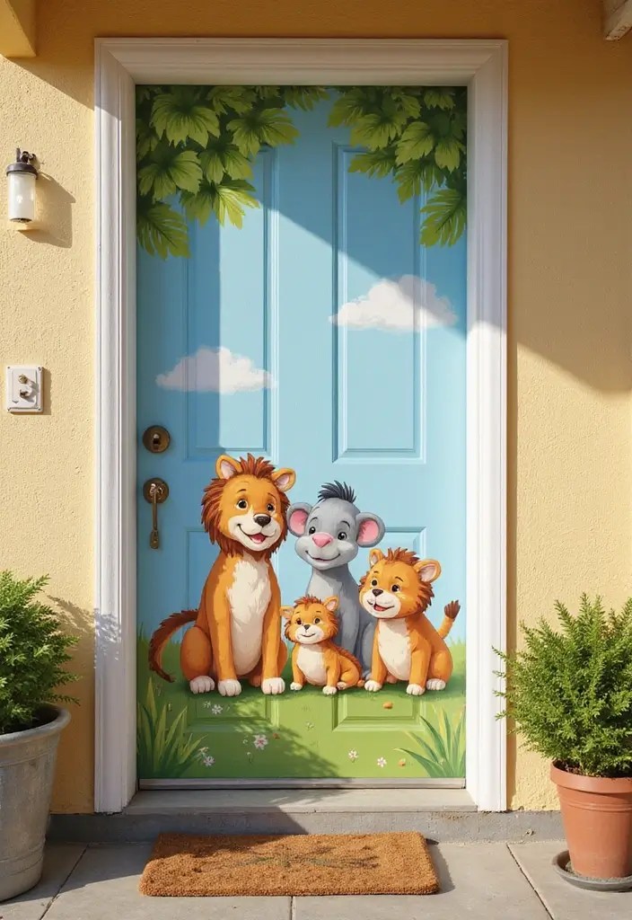 15 Unique Door Murals That Will Make Your Home Stand Out in Style! - 13. Fun Animals