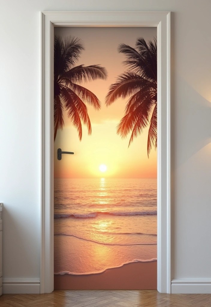 15 Unique Door Murals That Will Make Your Home Stand Out in Style! - 4. Beachy Vibes