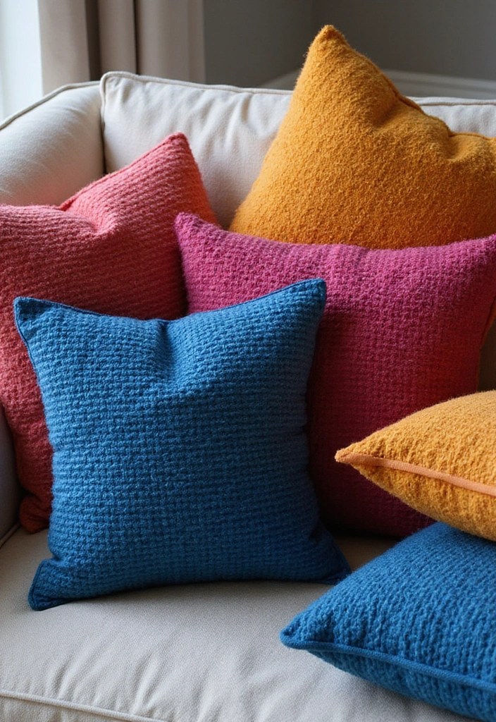 Artisan Textured Pillows: Layered Luxury for Cozy Home Interiors - 4. Color Your World