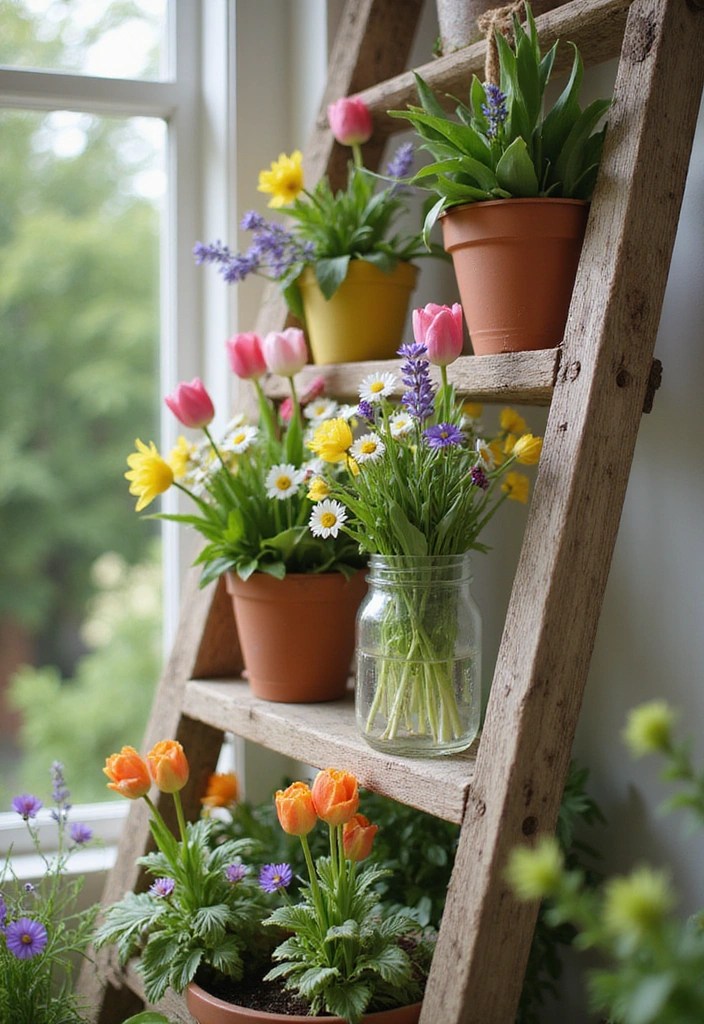 One Ladder, Endless Celebrations: 7 Portable Decor Ideas for Every Season - 2. Spring Awakening: Floral Dreams