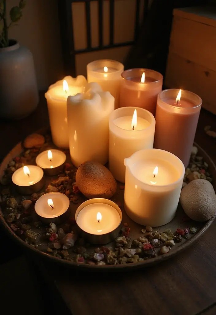 16 Enchanting Candle Lighting Ideas for an Irresistibly Romantic Home (You’ll Be Spellbound by #7!) - 10. Candle Clusters