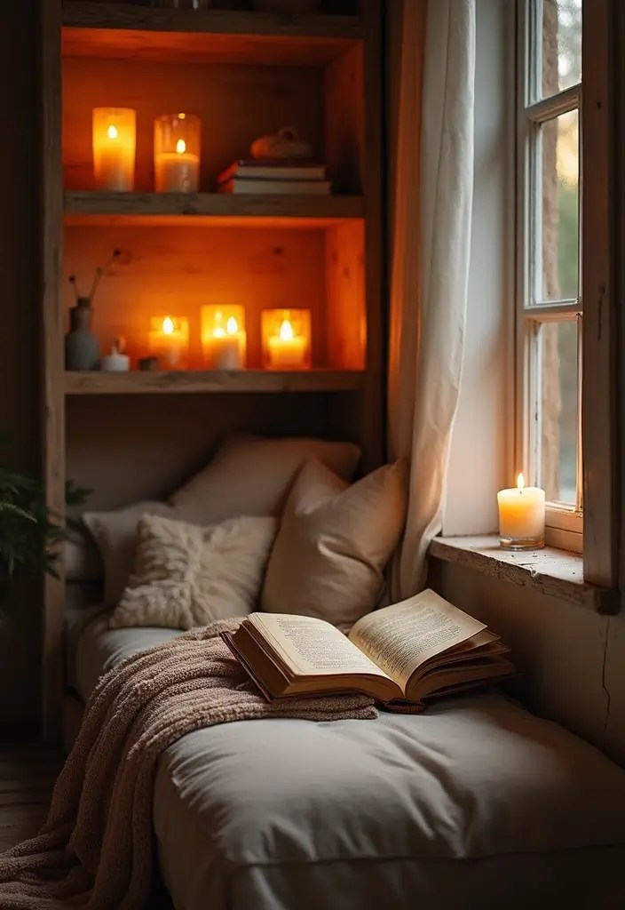 16 Enchanting Candle Lighting Ideas for an Irresistibly Romantic Home (You’ll Be Spellbound by #7!) - 6. Candlelit Nooks