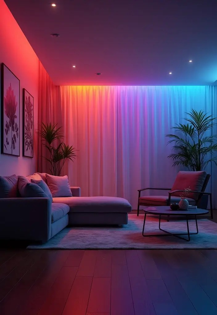Unlock the Secret to Perfect Ambiance: 12 Different Tone Lighting Ideas for Your Living Room! - 10. Color Theory in Lighting