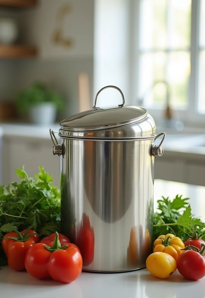 15 Stunning Compost Bins That Make Eco-Friendly Living a Breeze (You Won't Believe #8!) - 1. The Sleek Stainless Steel Bin