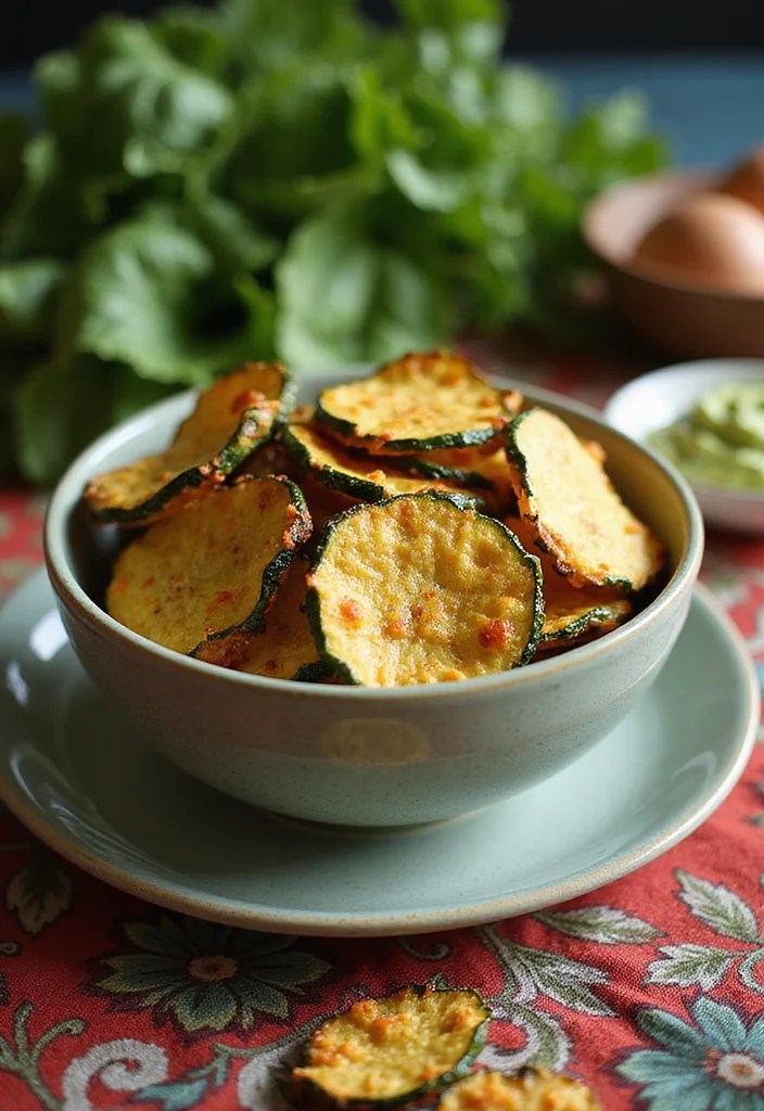 10 Irresistibly Green Snacks That Will Steal the Show at Your Next Party! - 5. Zucchini Chips with Dip 1