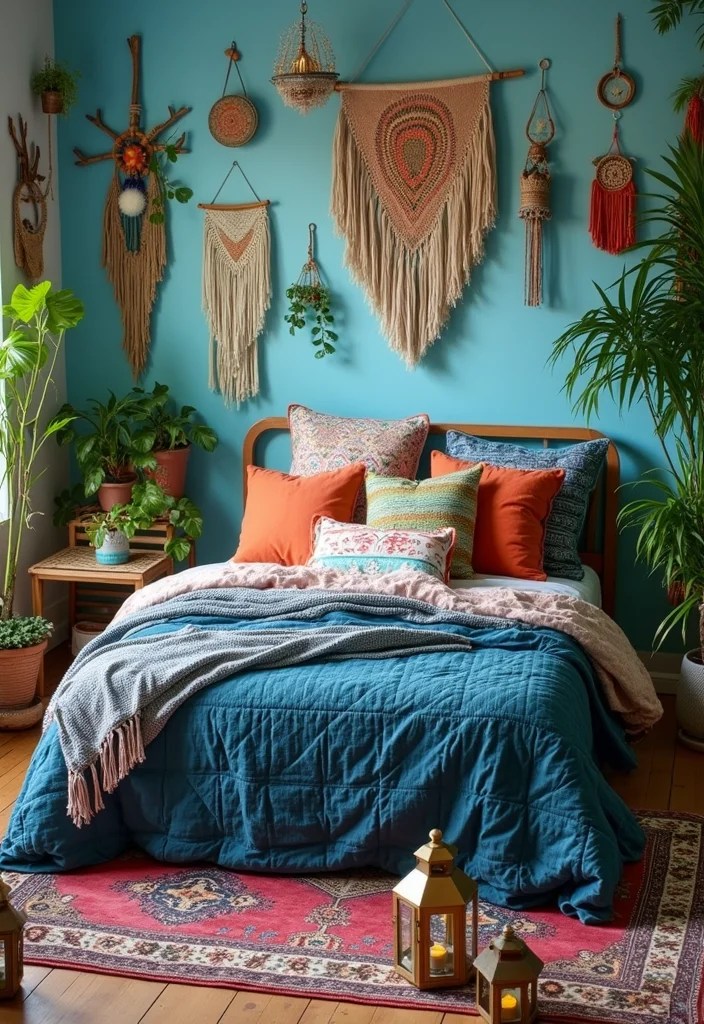 10 Stunning Cool Blue Aesthetic Rooms That Will Refresh Your Space Instantly! - 3. Bohemian Blue Dream 1
