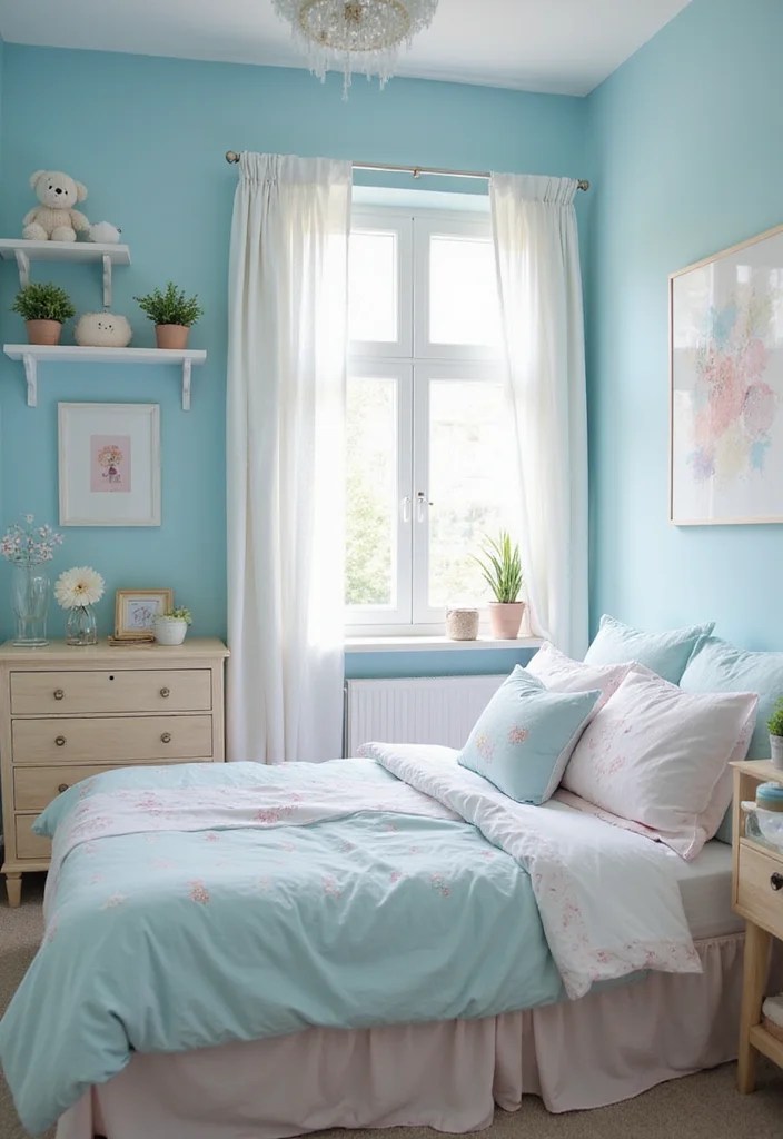 10 Stunning Cool Blue Aesthetic Rooms That Will Refresh Your Space Instantly! - 6. Pastel Blue Oasis 1