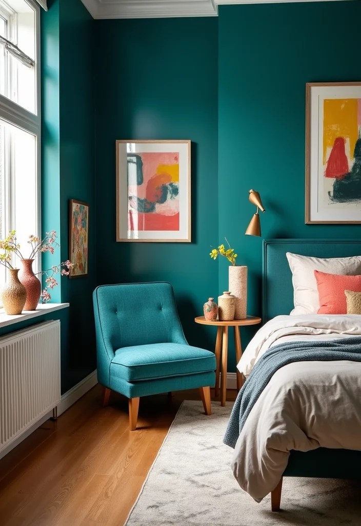 10 Stunning Cool Blue Aesthetic Rooms That Will Refresh Your Space Instantly! - 9. Vibrant Teal Inspiration 1