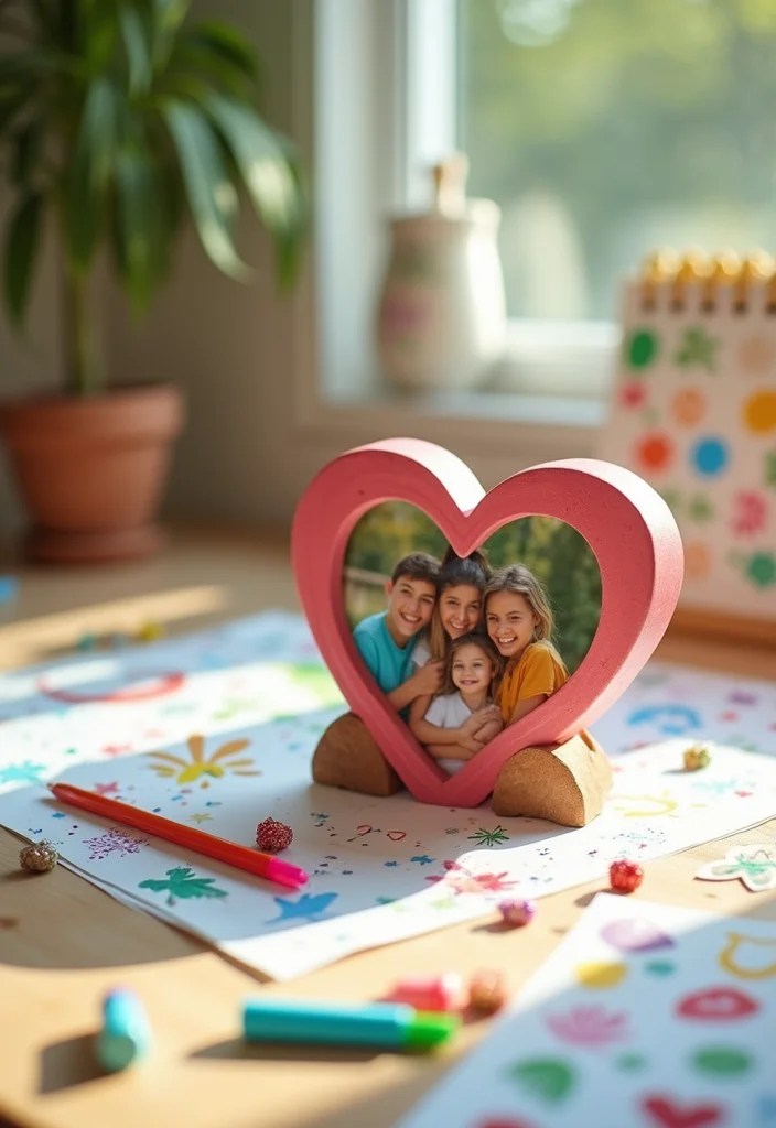 12 Delightful DIY Valentine Gifts Moms & Kids Will Adore (Find Joy in #6!) - 1. Custom Heart-Shaped Photo Frame 1
