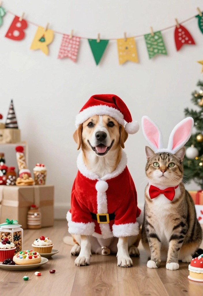 15 Adorable Pet Party Costume Ideas That Will Make Everyone Smile - 11. Holiday Cheer 1