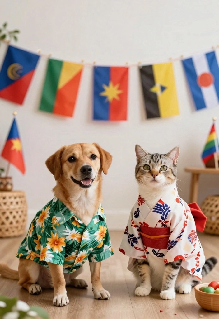 15 Adorable Pet Party Costume Ideas That Will Make Everyone Smile - 12. Around the World 1