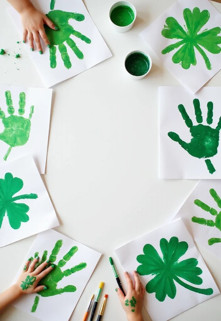 15 Adorable St. Patrick's Day Crafts for Kids That You Need to Try! - 1. Shamrock Handprints 1