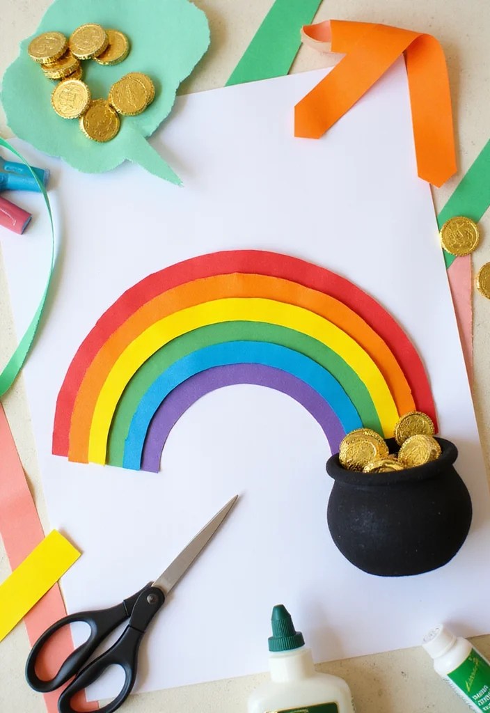 15 Adorable St. Patrick's Day Crafts for Kids That You Need to Try! - 2. Rainbow and Pot of Gold 1