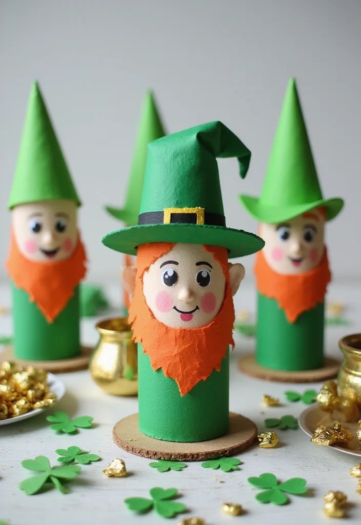 15 Adorable St. Patrick's Day Crafts for Kids That You Need to Try! - 7. Toilet Paper Roll Leprechauns 1