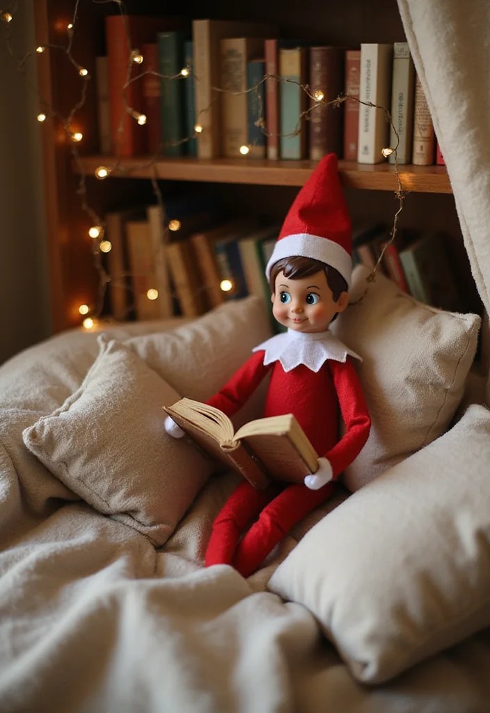 15 Creative Elf on the Shelf Arrival Ideas to Kick Off the Holiday Magic (You Won't Believe #5!) - 10. Elf's Cozy Reading Nook 1