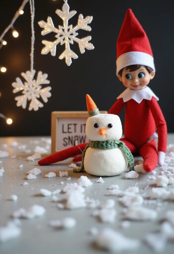 15 Creative Elf on the Shelf Arrival Ideas to Kick Off the Holiday Magic (You Won't Believe #5!) - 2. Elf's Magical Snowstorm 1