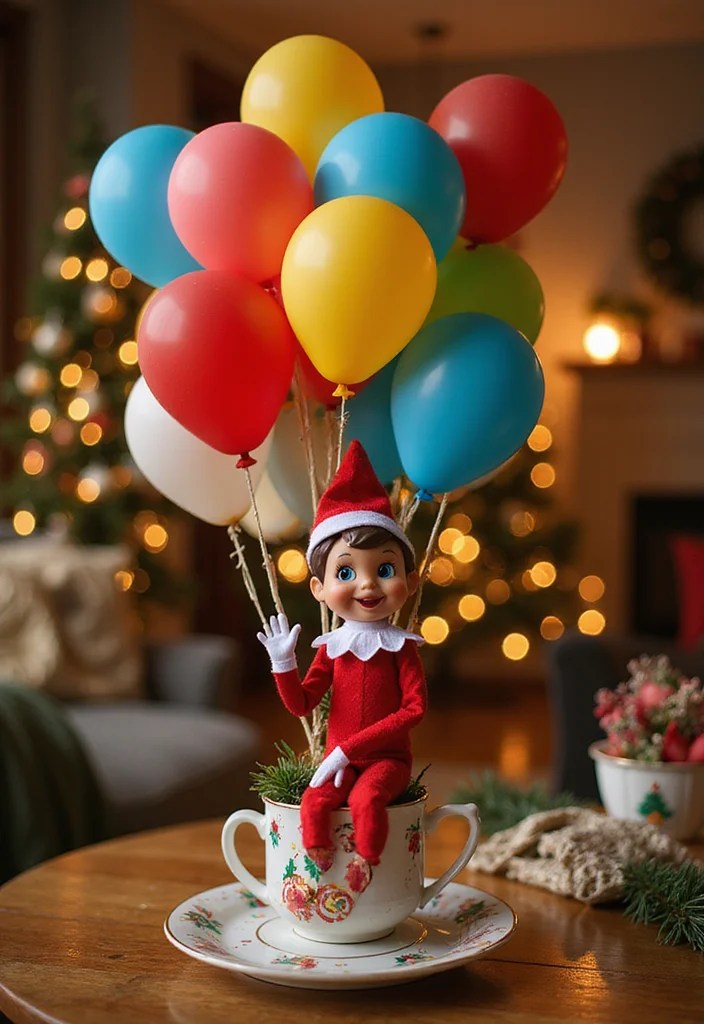 15 Creative Elf on the Shelf Arrival Ideas to Kick Off the Holiday Magic (You Won't Believe #5!) - 3. Elf’s Arrival in a Balloon Basket 1