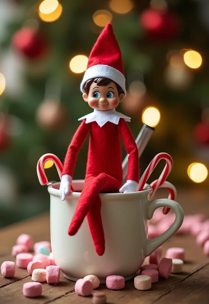 15 Creative Elf on the Shelf Arrival Ideas to Kick Off the Holiday Magic (You Won't Believe #5!) - 6. Elf Takes a Dip in Hot Cocoa 1