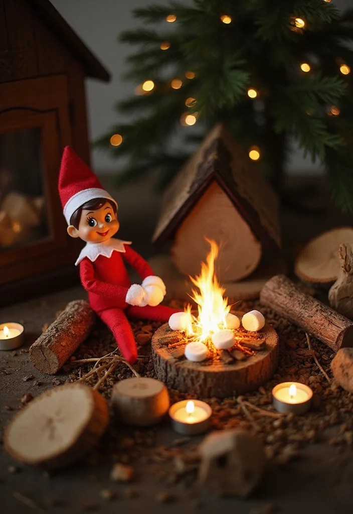 15 Creative Elf on the Shelf Arrival Ideas to Kick Off the Holiday Magic (You Won't Believe #5!) - 7. Elf's Campfire Gathering 1