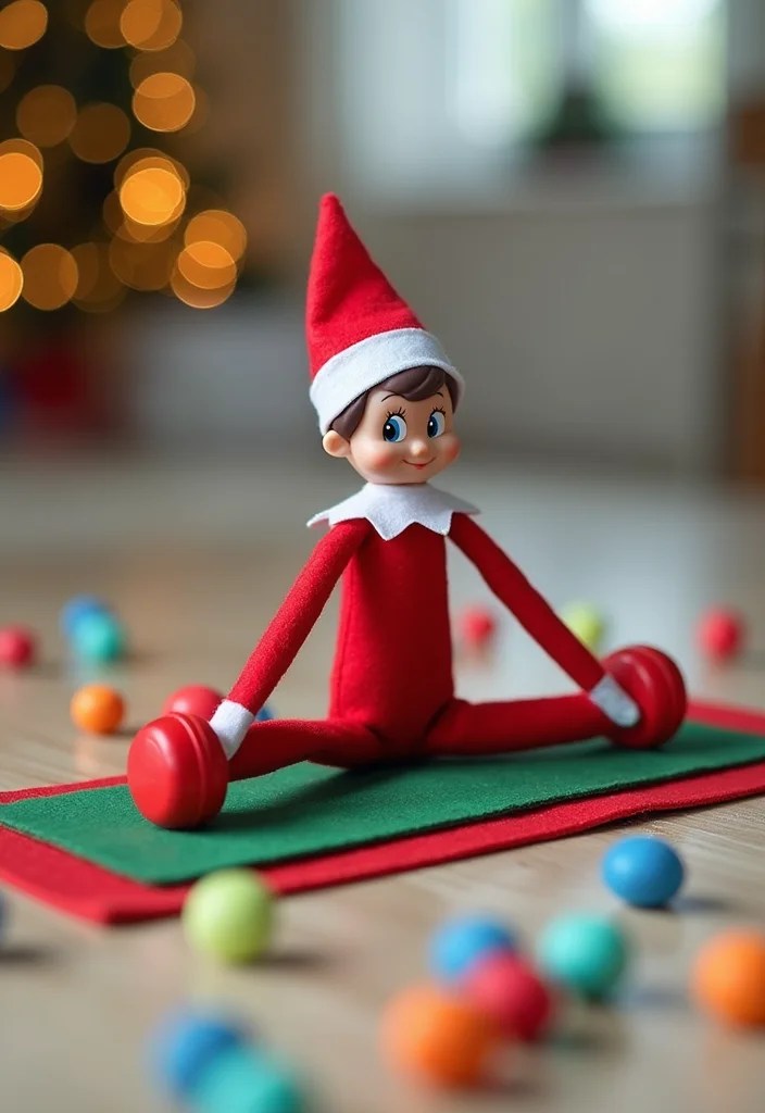 15 Creative Elf on the Shelf Arrival Ideas to Kick Off the Holiday Magic (You Won't Believe #5!) - 9. Elf's Fitness Challenge 1