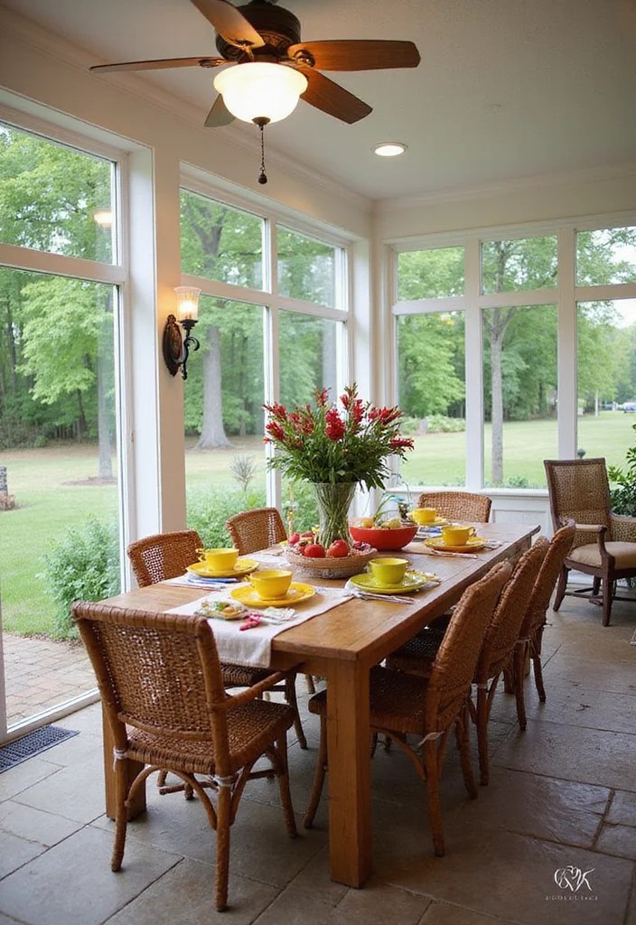 Transform Your Outdoor Space: 10 Stunning Porch to Sunroom Conversions You Must See in 2026! - 8. Outdoor Dining Area