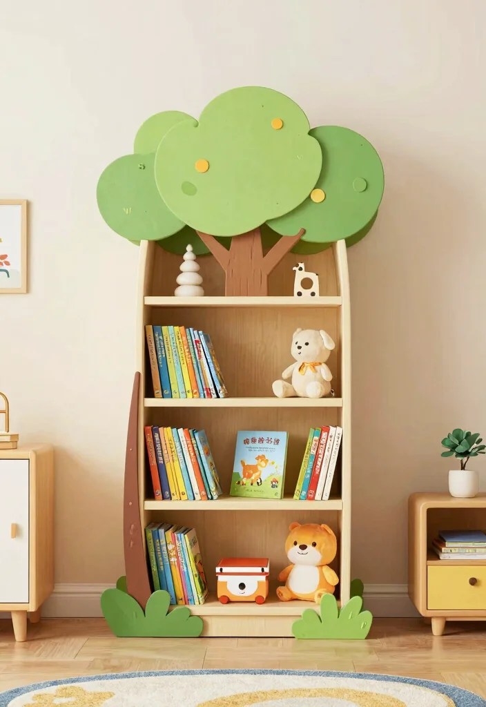 Valentine’s Day 2026 Kids Bedroom Ideas Under $50 (Circus & Celestial) - 12. Storybook Themed Bookcase 1