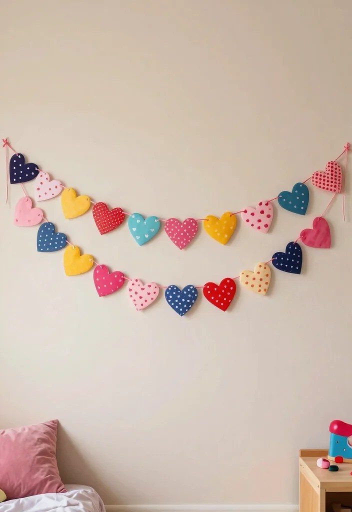 Valentine’s Day 2026 Kids Bedroom Ideas Under $50 (Circus & Celestial) - 14. Personalized Heart Garland 1