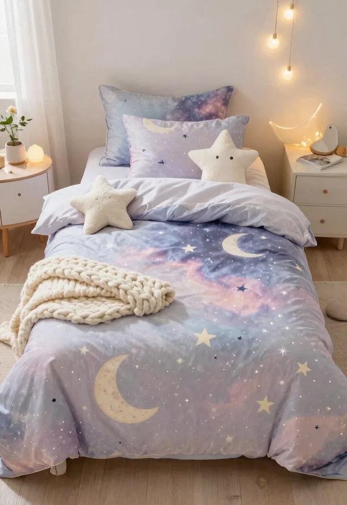 Valentine’s Day 2026 Kids Bedroom Ideas Under $50 (Circus & Celestial) - 2. Celestial Bedding Set 1