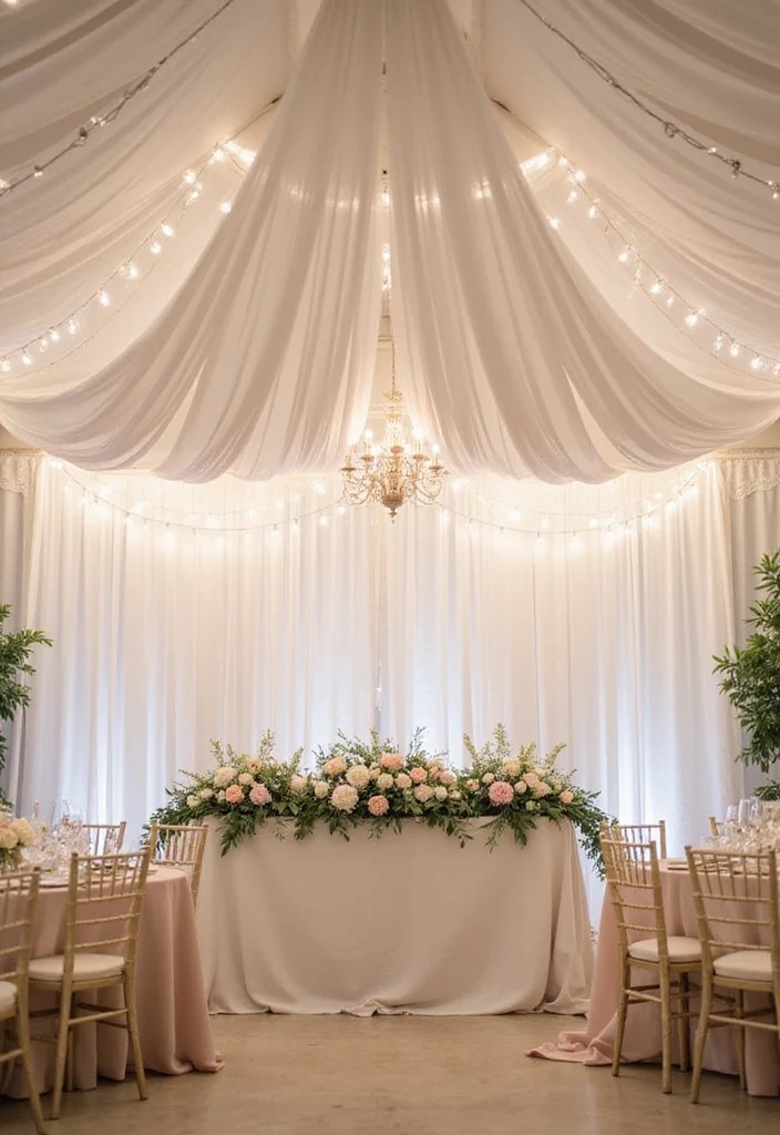 12 DIY Ceiling Draping Hacks to Create a Stunning Wedding Look on a Budget! - 1. The Classic Draped Canopy 1