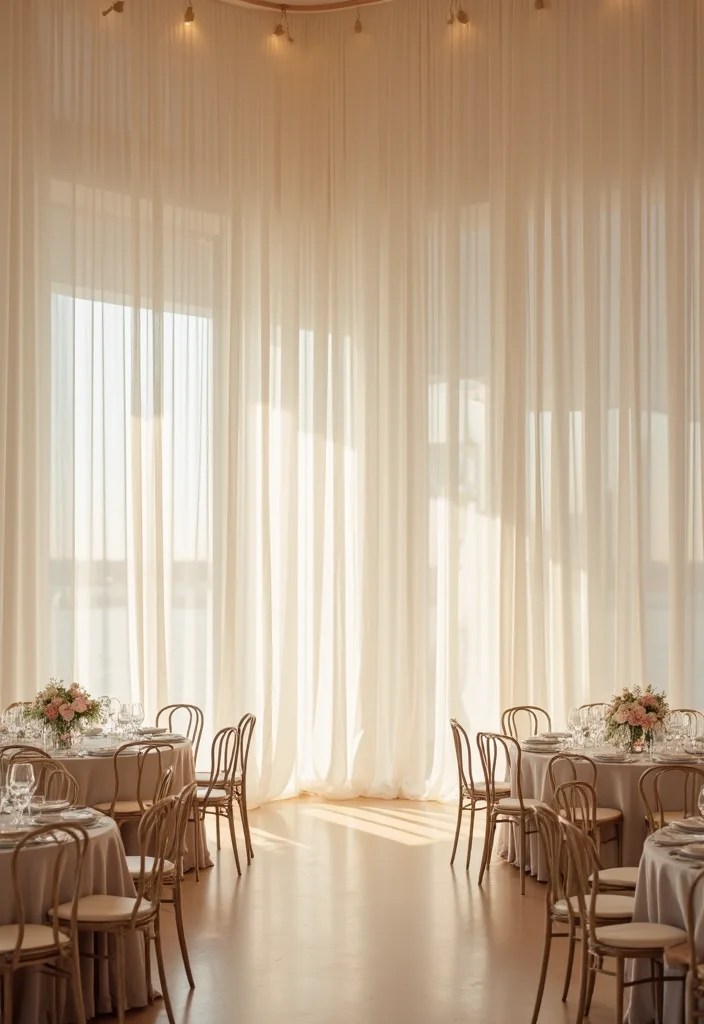 12 DIY Ceiling Draping Hacks to Create a Stunning Wedding Look on a Budget! - 6. Simple Sheer Panels 1