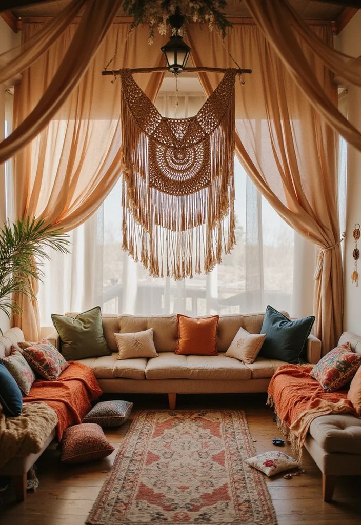 12 DIY Ceiling Draping Hacks to Create a Stunning Wedding Look on a Budget! - 8. Boho Macramé and Draping 1