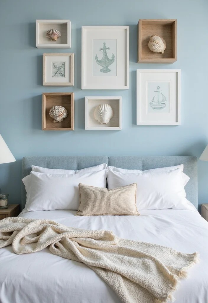 Bedroom Wall Decor Ideas by Wall Color: Frames, Stickers & Showpieces That Match Perfectly - 1. Tranquil Blues: Calming Frames and Sea-Inspired Decor 1