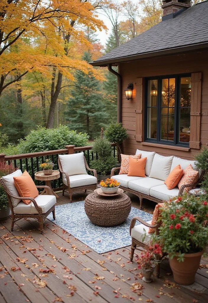 14 Ground Level Deck Ideas That'll Blend Seamlessly with Your Garden Paradise! - 14. Seasonal Decor Deck 1