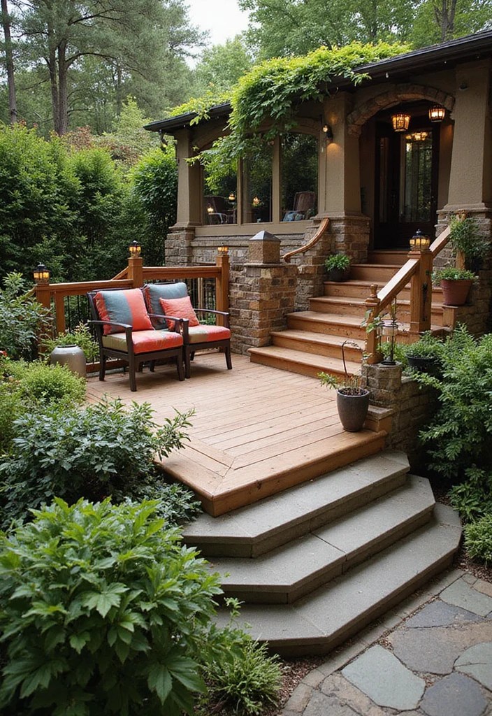 14 Ground Level Deck Ideas That'll Blend Seamlessly with Your Garden Paradise! - 3. Multi-Level Deck Design 1