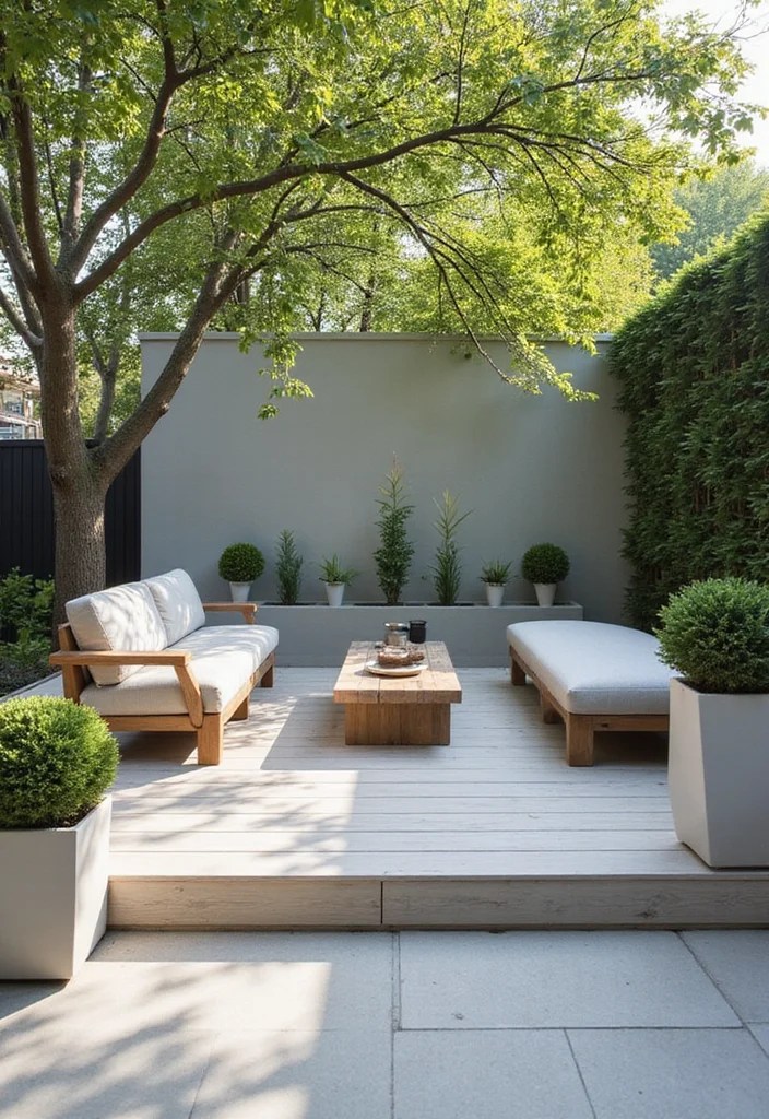 14 Ground Level Deck Ideas That'll Blend Seamlessly with Your Garden Paradise! - 4. Modern Minimalist Deck 1