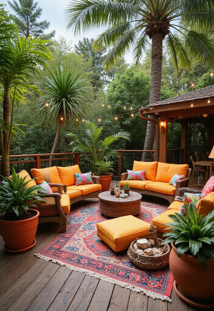 14 Ground Level Deck Ideas That'll Blend Seamlessly with Your Garden Paradise! - 7. Tropical Oasis Deck 1