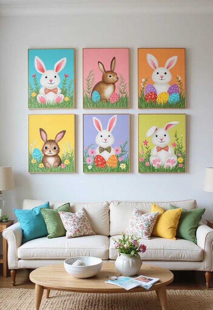 15 DIY Easter Home Decor Ideas That Will Make Your Guests Say 'WOW!' - 12. Easter-Themed Wall Art 1